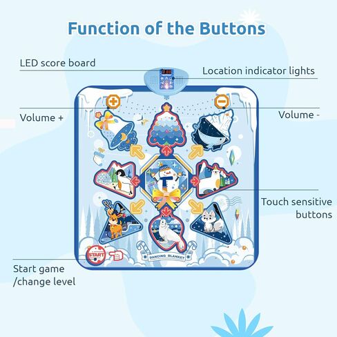 Dance Mat Toys for Girls: 35" Interactive Dancing Game Toy Gift for 3-12 Years Old Girls Boys, Electronic Dance Pad with 9 Challenge Levels, Built in Music, Adjustable Volume, Frozen Snowman Theme in Saudi Arabia