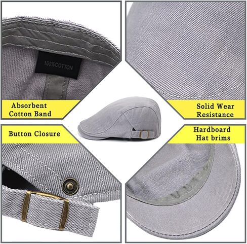 قبعات موزع الصحف للرجال قبعة مسطحة من القطن قابلة للتعديل قابلة للتنفس قبعة أجرة أيرلندية للقيادة والصيد in Kuwait