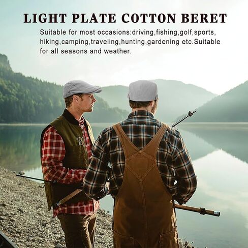 قبعات موزع الصحف للرجال قبعة مسطحة من القطن قابلة للتعديل قابلة للتنفس قبعة أجرة أيرلندية للقيادة والصيد in Kuwait