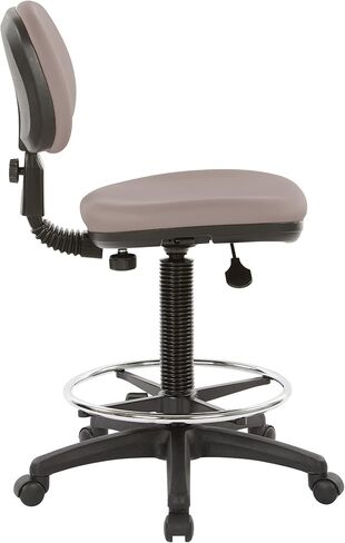 Office Star DC Series Adjustable Drafting Chair with Foot Ring and Sculptured Foam Seat, Dillon Blue Faux Leather in Saudi Arabia