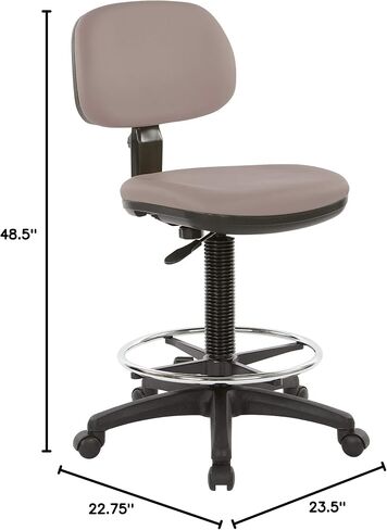 Office Star DC Series Adjustable Drafting Chair with Foot Ring and Sculptured Foam Seat, Dillon Blue Faux Leather in Saudi Arabia