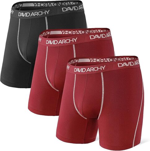 DAVID ARCHY Mens Underwear Quick Dry Boxer Briefs Sports Breathable Underwear in 3 Pack No Fly in Saudi Arabia