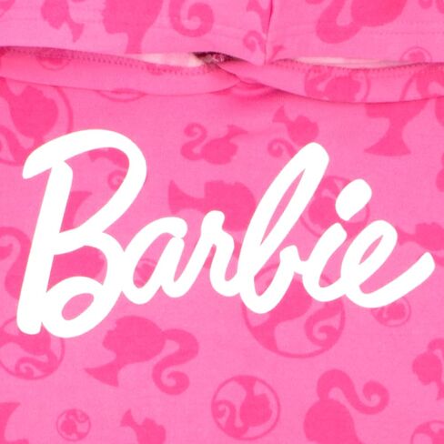 مجموعات متطابقة من Barbie Girls بلوفر بقلنسوة وبنطال رياضي للفتيات مكونة من قطعتين مع مجموعة سراويل رياضية مطبوعة بشعار Barbie للأطفال والصغار (شعار Barbie الوردي مقاس 6/6X) in Saudi Arabia