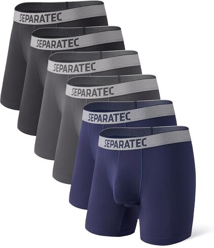 Separatec Men’s Underwear Moisture Wicking Rayon Boxer Briefs for Men, Ball Support Pouch Underwear Multiple in Saudi Arabia