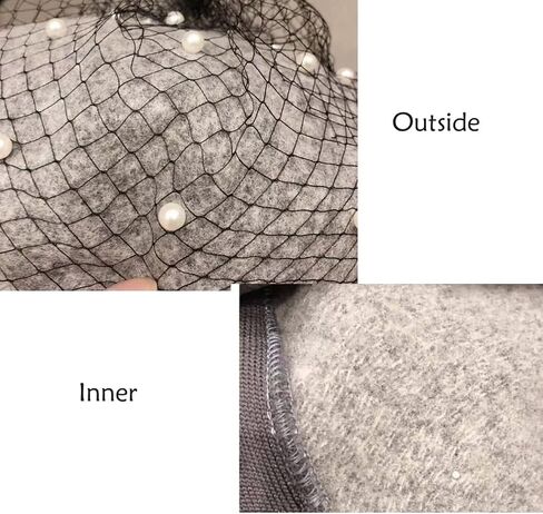 Berets Hat with Pearl French Beret Hats for Women Beret with Mesh Solid Color Hat for Winter Gift for Women in Kuwait