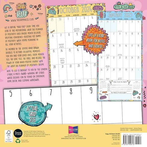 Great Big Grid 2025 Wall Planner, 17-Months Calendar Planner: August 2024 - December 2025, 12" x 12" in Saudi Arabia
