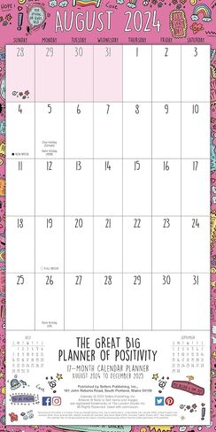 Great Big Grid 2025 Wall Planner, 17-Months Calendar Planner: August 2024 - December 2025, 12" x 12" in Saudi Arabia