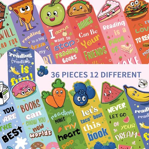 36 PCS Bookmark, Bookmarks for Kids, Book Marks for Reading, Bookmarks for Book Lovers, Book Marks for Reading Kids, Cute Bookmarks, Kids Bookmarks, Easter Gifts for Kids Girls Teens 3-5-6-8-12 in Saudi Arabia