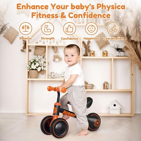 AyeKu Baby Balance Bike for 1 Year Old Boys Girls 12-24 Month Toddler Balance Bike, 4 Wheels Toddler First Bike, First Birthday Gifts in Kuwait