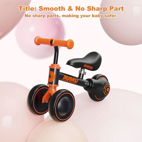 AyeKu Baby Balance Bike for 1 Year Old Boys Girls 12-24 Month Toddler Balance Bike, 4 Wheels Toddler First Bike, First Birthday Gifts in Kuwait