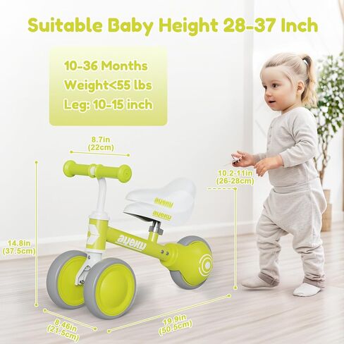دراجة أطفال AyeKu، ألعاب لطيفة للأطفال الصغار من عمر 12 إلى 36 شهرًا، دراجة توازن للأولاد والبنات بعمر سنة واحدة لتدريب الطفل من الوقوف إلى الجري، أفضل الهدايا للأطفال في عيد ميلادهم بعمر عام واحد. in Kuwait