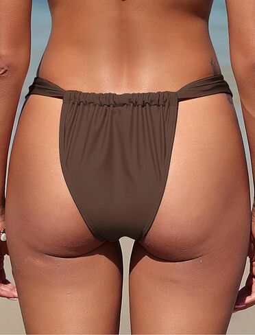 ZAFUL Women's Thong Bikini Bottom Low Waisted High Cut Cheeky Bathing Suit Bottoms with Adjustable Coverage in Saudi Arabia