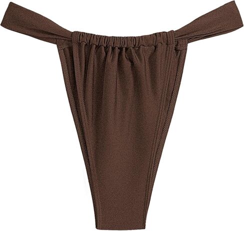 ZAFUL Women's Thong Bikini Bottom Low Waisted High Cut Cheeky Bathing Suit Bottoms with Adjustable Coverage in Saudi Arabia