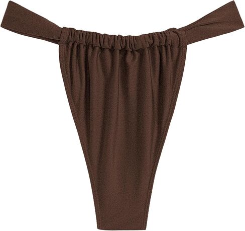ZAFUL Women's Thong Bikini Bottom Low Waisted High Cut Cheeky Bathing Suit Bottoms with Adjustable Coverage in Saudi Arabia