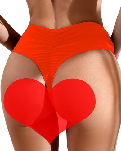Women's Sexy High Waisted High Cut Cheeky Thong Bikini Swimsuit Bathing Suit Bottoms in Saudi Arabia