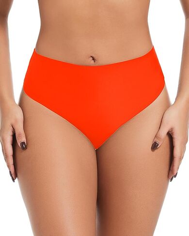 Women's Sexy High Waisted High Cut Cheeky Thong Bikini Swimsuit Bathing Suit Bottoms in Saudi Arabia