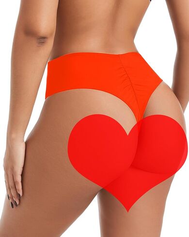 Women's Sexy High Waisted High Cut Cheeky Thong Bikini Swimsuit Bathing Suit Bottoms in Saudi Arabia