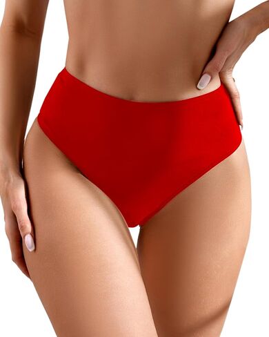 Women's Sexy High Waisted High Cut Cheeky Thong Bikini Swimsuit Bathing Suit Bottoms in Saudi Arabia