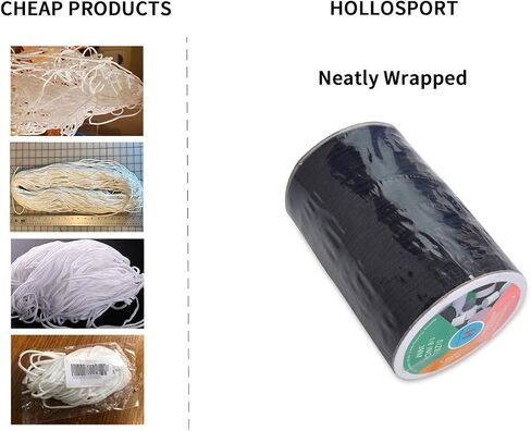 سلك مرن مستدير 3 مم من Hollosport للأقنعة باللون الأبيض، شريط حبل مطاطي رفيع ناعم 1/8 بوصة للخياطة (1/8 بوصة 100 متر دائري) in Kuwait