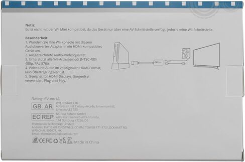 محول AUTOUTLET Wii إلى HDMI 1080P مع كابل HDMI عالي السرعة بطول 6 أقدام Wii2 HDMI محول إخراج الفيديو والصوت مع مقبس صوت 3.5 مم، يدعم جميع شاشات Wii 720P، NTSC، متوافق مع جهاز عالي الدقة بالكامل in Saudi Arabia