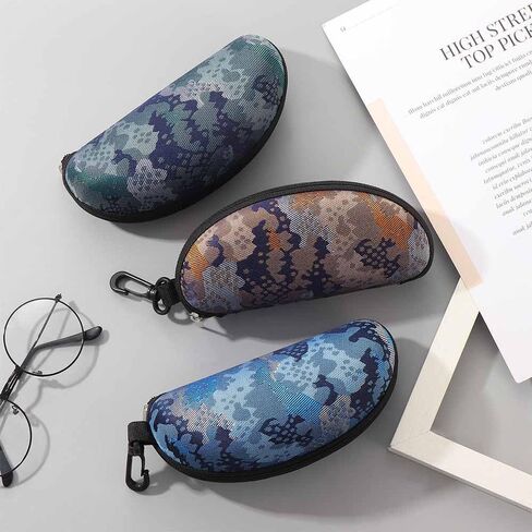 3PCS Camouflage Eyeglasses Case,Portable Zipper Eyeglasses Box Reading Glasses Holder Vintage Sunglasses Holder in Saudi Arabia