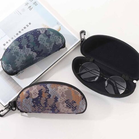 3PCS Camouflage Eyeglasses Case,Portable Zipper Eyeglasses Box Reading Glasses Holder Vintage Sunglasses Holder in Saudi Arabia