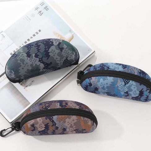 3PCS Camouflage Eyeglasses Case,Portable Zipper Eyeglasses Box Reading Glasses Holder Vintage Sunglasses Holder in Saudi Arabia