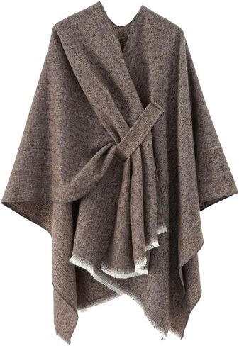 Women's Shawls Wrap Poncho Soft Capes Open Front Cardigan Large Blanket Wraps Cashmere Knitted Cloak Cardigan Warm in Saudi Arabia