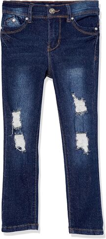 YMI Toddler Girl Adjustable Waistband Snap Button Lightly Distressed Skinny Jean in Saudi Arabia