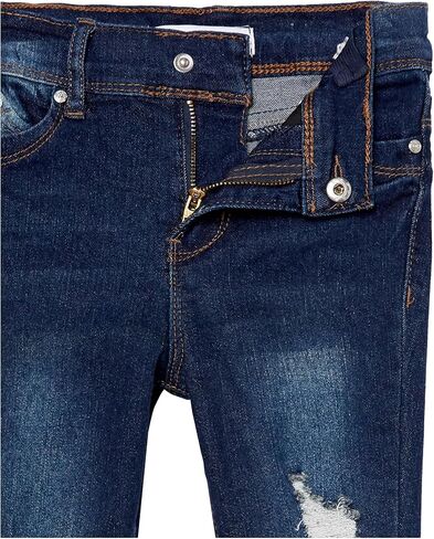 YMI Toddler Girl Adjustable Waistband Snap Button Lightly Distressed Skinny Jean in Saudi Arabia