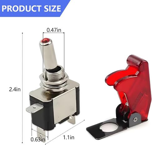2PCS Car Rocker Toggle Switch, 24V 20A LED Illuminated Heavy Duty SPST On Off, Waterproof ASW-07D Switch 3Pin with Safety Cover, Vehicle Accessories Universal for SUV, Truck, RV（Yellow） in Saudi Arabia