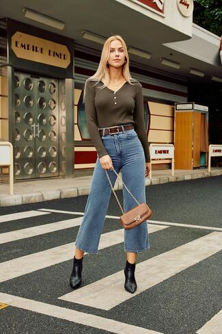 GRACE KARIN Womens 2024 Fall Long Sleeve V Neck Pullover Sweater Casual Lapel Collar Slim Fitted Knit Tops in Saudi Arabia