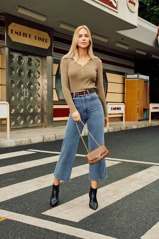 GRACE KARIN Womens 2024 Fall Long Sleeve V Neck Pullover Sweater Casual Lapel Collar Slim Fitted Knit Tops in Saudi Arabia