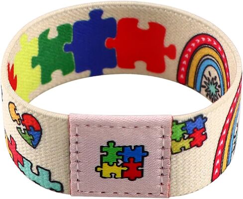 Nanafast Autism Awareness Bracelet - Colorful Elastic Wristband for Women & Men in Saudi Arabia