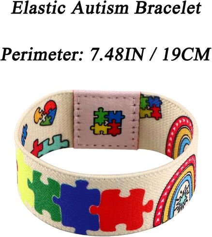 Nanafast Autism Awareness Bracelet - Colorful Elastic Wristband for Women & Men in Saudi Arabia