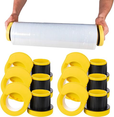 IDL Packaging W-562 Stretch Wrap Dispenser for 3" core Film Rolls - 3 Pairs of Plastic Handles with a Tension Adjusting Button - Durable Plastic Wrap Holder with a Comfortable Grip in Saudi Arabia