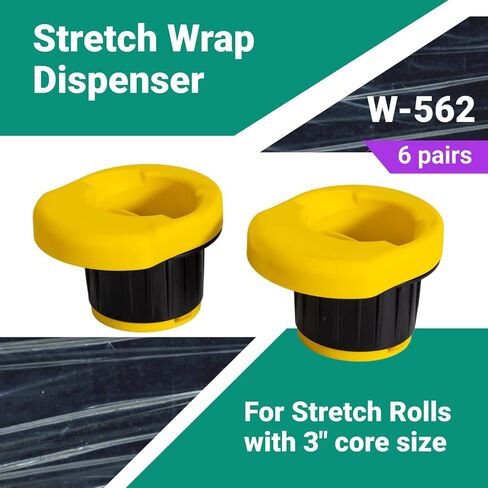 IDL Packaging W-562 Stretch Wrap Dispenser for 3" core Film Rolls - 3 Pairs of Plastic Handles with a Tension Adjusting Button - Durable Plastic Wrap Holder with a Comfortable Grip in Saudi Arabia