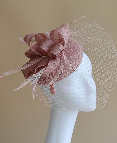 Fascinators Hats Women Pillbox Hat Feathers Derby Headband Wedding Headwear Tea Party Hair Clip 20s 50s Top Hat in Saudi Arabia