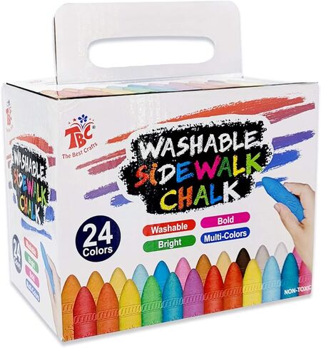 TBC The Best Crafts 24 Colors Dual Tip Acrylic Paint Markers,Waterproof, Non-Toxic, odorless, Suitable for Paper, Pottery, Stones, Backpacks, Glass (24 pcs Artist Chalks) in Kuwait