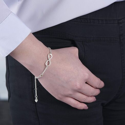 قلادة إنفينيتي لصديقتك مع سوار إنفينيتي من الفضة الاسترليني للنساء مجموعة مجوهرات لا نهاية لها من الحب إنفينيتي هدايا عيد ميلاد للفتيات الأم in Kuwait