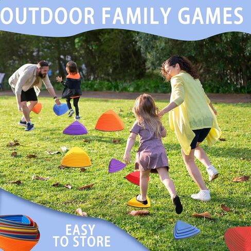 Stepping Stones for Kids Ages 3 and Up - Durable Stepping Stones Encourage Toddler Balance & Gross Motor Skills with Non-Slip Surface for Indoor Obstacle Courses Outdoor Toys Play in Saudi Arabia