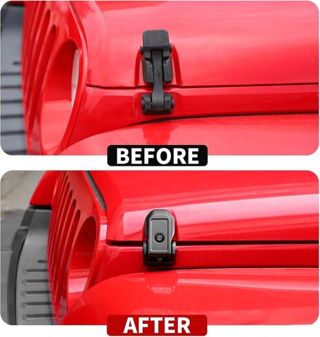 JeCar JK Hood Latches Aluminum Locking Hood Catch Exterior Accessories Compatible with Jeep Wrangler 2007-2024 JK JL & Gladiator JT Truck, Black in Saudi Arabia