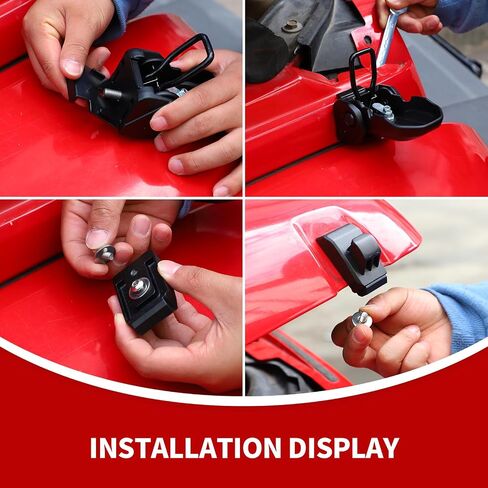 JeCar JK Hood Latches Aluminum Locking Hood Catch Exterior Accessories Compatible with Jeep Wrangler 2007-2024 JK JL & Gladiator JT Truck, Black in Saudi Arabia