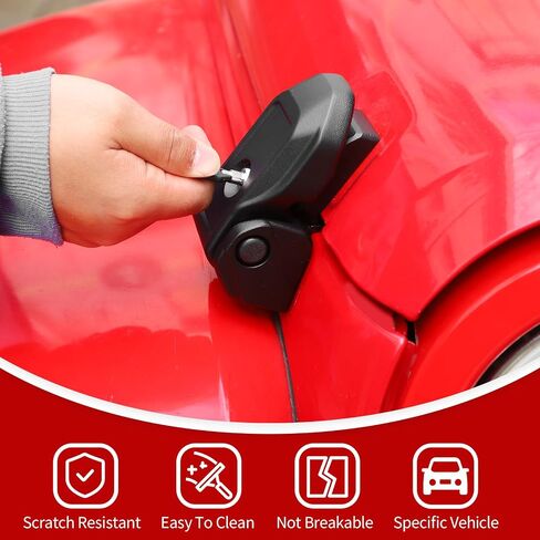 JeCar JK Hood Latches Aluminum Locking Hood Catch Exterior Accessories Compatible with Jeep Wrangler 2007-2024 JK JL & Gladiator JT Truck, Black in Saudi Arabia
