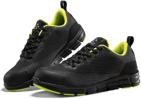 SPIEZ Waterproof Safety Shoes for Men Women, Lightweight Composite Toe Work Shoes Black Green US4-13.5 in Saudi Arabia