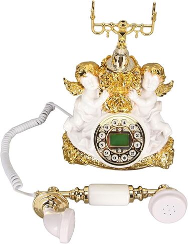 Retro Landline Telephone, Vintage Telephone Antique Phone Old Fashioned Landline Phones with Push Button Dial and LCD Display, Classic Corded Telephone for Home Office (MS‑8334B, in Saudi Arabia