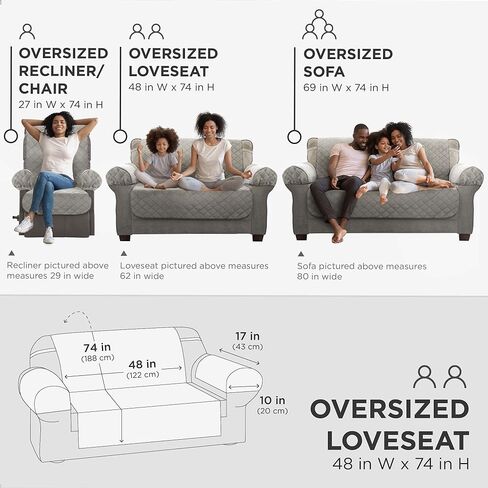 Zenna Home Protector, Chocolate/Brown Waterproof Plush Loveseat Furniture Cover, Lovesweat (EFCPLNSBR) in Kuwait