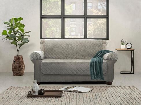 Zenna Home Protector, Chocolate/Brown Waterproof Plush Loveseat Furniture Cover, Lovesweat (EFCPLNSBR) in Kuwait