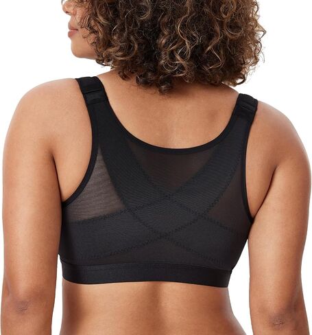DELIMIRA Women's Natrelax Front Closure Bras Posture Lightly Padded Plus Size Wireless Full Coverage Bra in Saudi Arabia