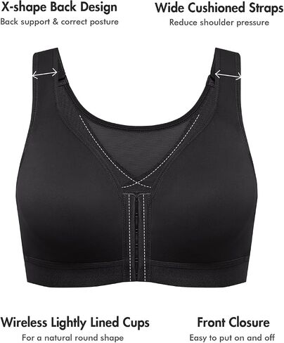DELIMIRA Women's Natrelax Front Closure Bras Posture Lightly Padded Plus Size Wireless Full Coverage Bra in Saudi Arabia